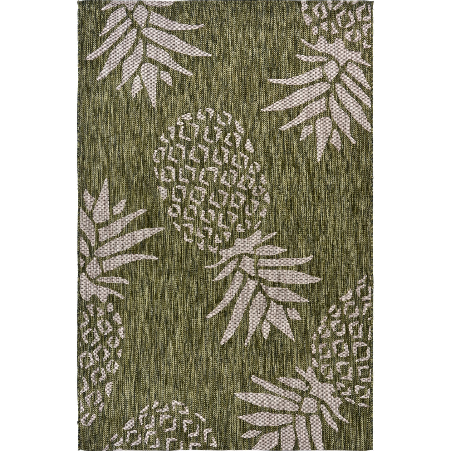 CATAL-81500 Tropical Machine Made Dark Green/Beige Polypropylene Indoor/Outdoor Area Rugs - LR Home