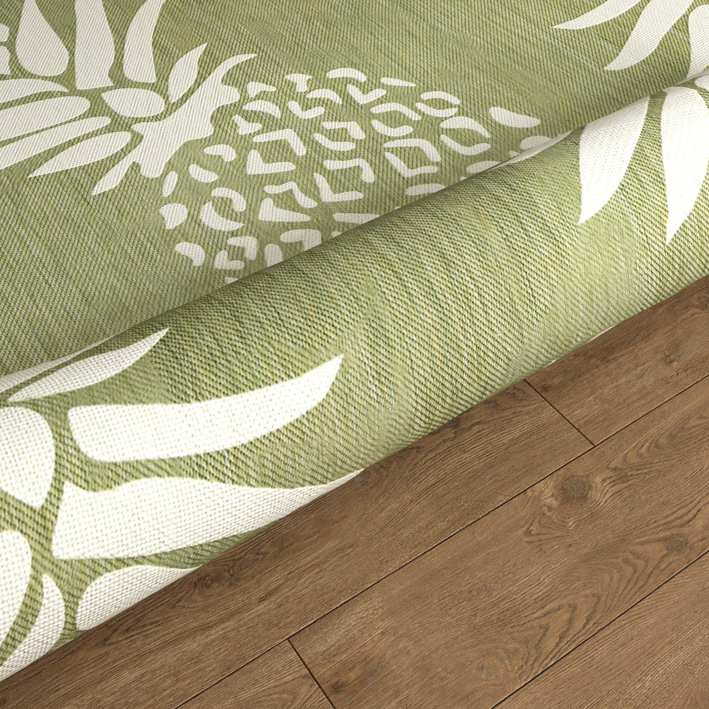 Catalina-81500 Tropical Power-Loomed Green/Ivory Polypropylene Indoor/Outdoor Area Rug - LR Home
