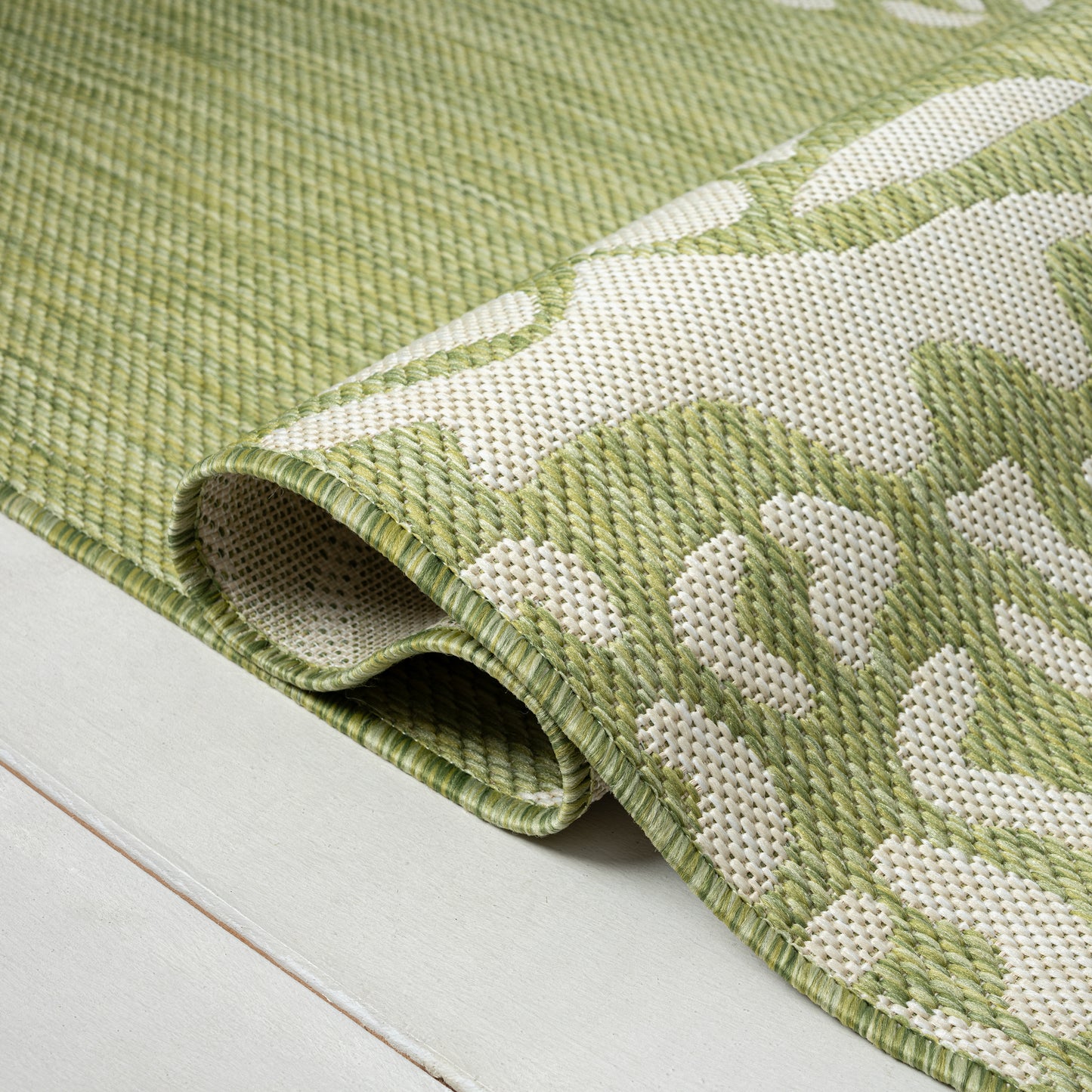 Catalina-81500 Tropical Power-Loomed Green/Ivory Polypropylene Indoor/Outdoor Area Rug - LR Home
