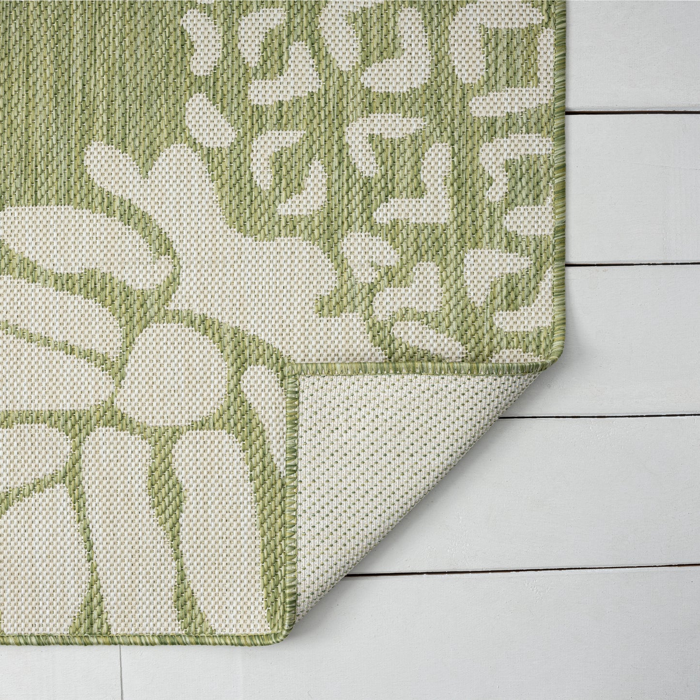 CATAL-81500 Tropical Machine Made Dark Green/Beige Polypropylene Indoor/Outdoor Area Rugs - LR Home