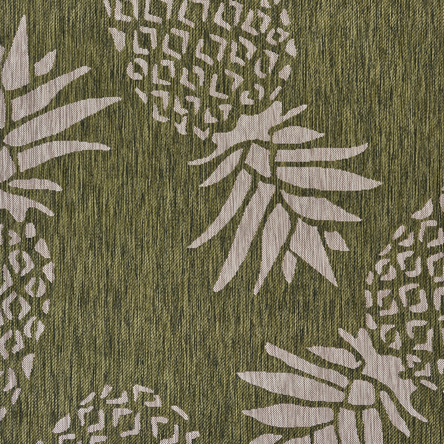 CATAL-81500 Tropical Machine Made Dark Green/Beige Polypropylene Indoor/Outdoor Area Rugs - LR Home