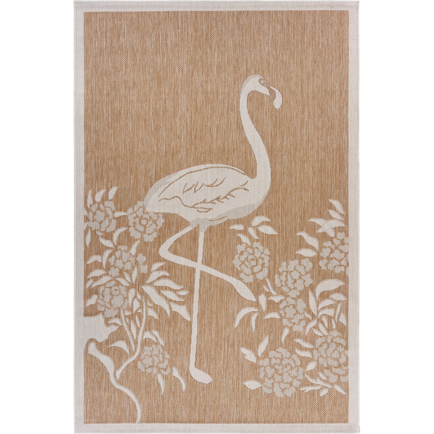 Catalina-81501 Tropical Power-Loomed Beige Polypropylene Indoor/Outdoor Area Rug - LR Home