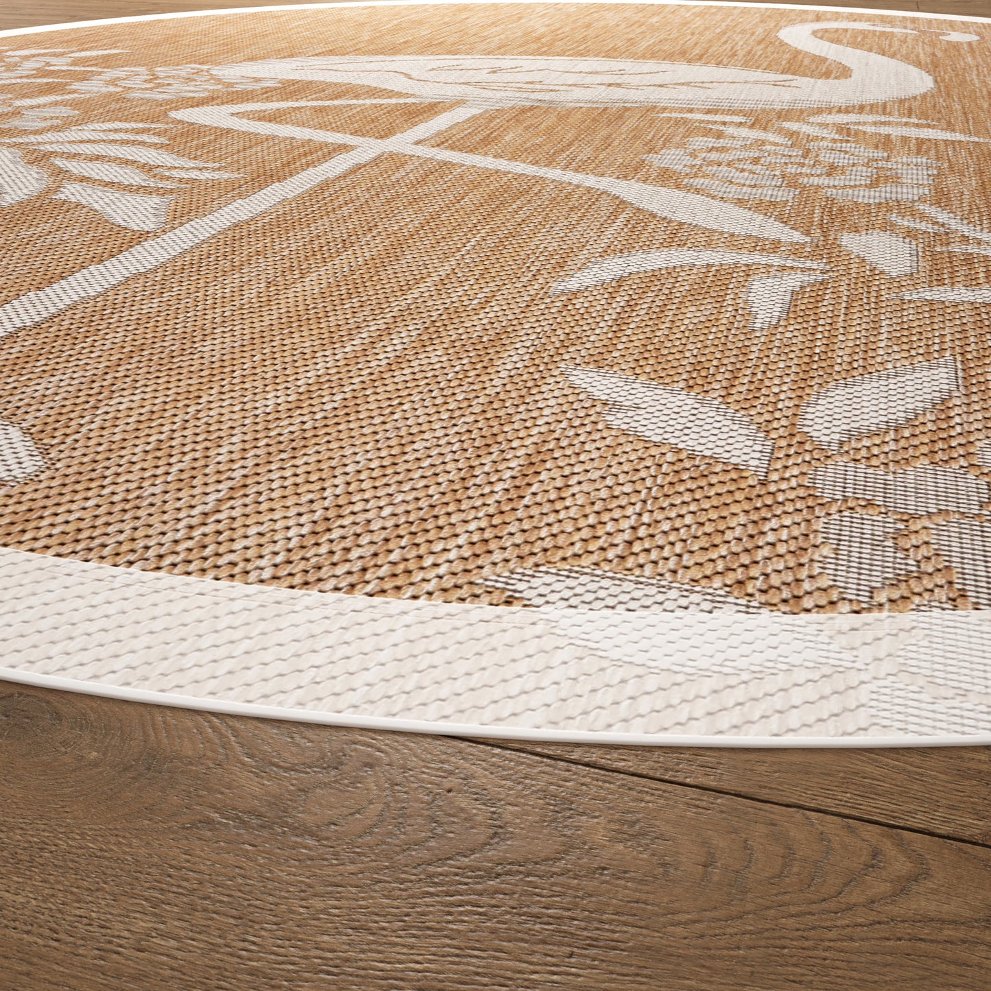 Catalina-81501 Tropical Power-Loomed Beige Polypropylene Indoor/Outdoor Area Rug - LR Home