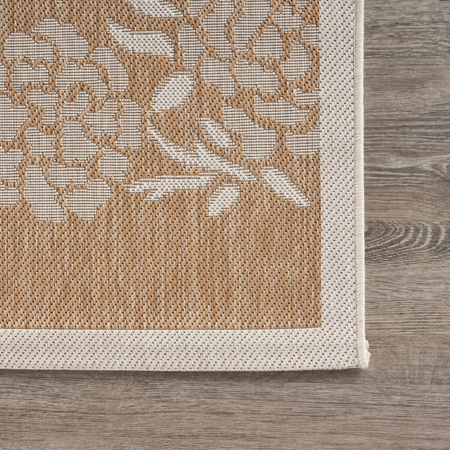 Catalina-81501 Tropical Power-Loomed Beige Polypropylene Indoor/Outdoor Area Rug - LR Home