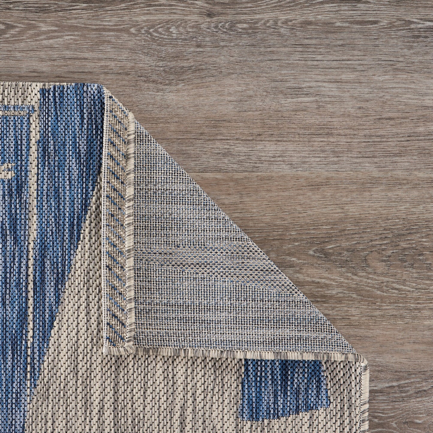 Catalina-81502 Nautical Power-Loomed Gray/Navy Polypropylene Indoor/Outdoor Area Rug - LR Home