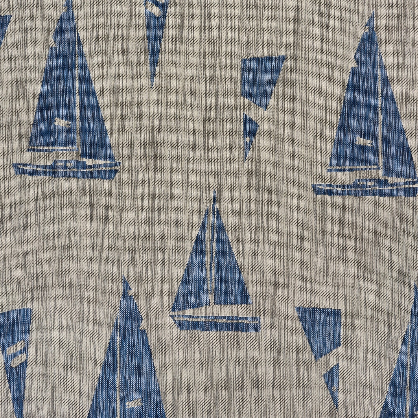 Catalina-81502 Nautical Power-Loomed Gray/Navy Polypropylene Indoor/Outdoor Area Rug - LR Home