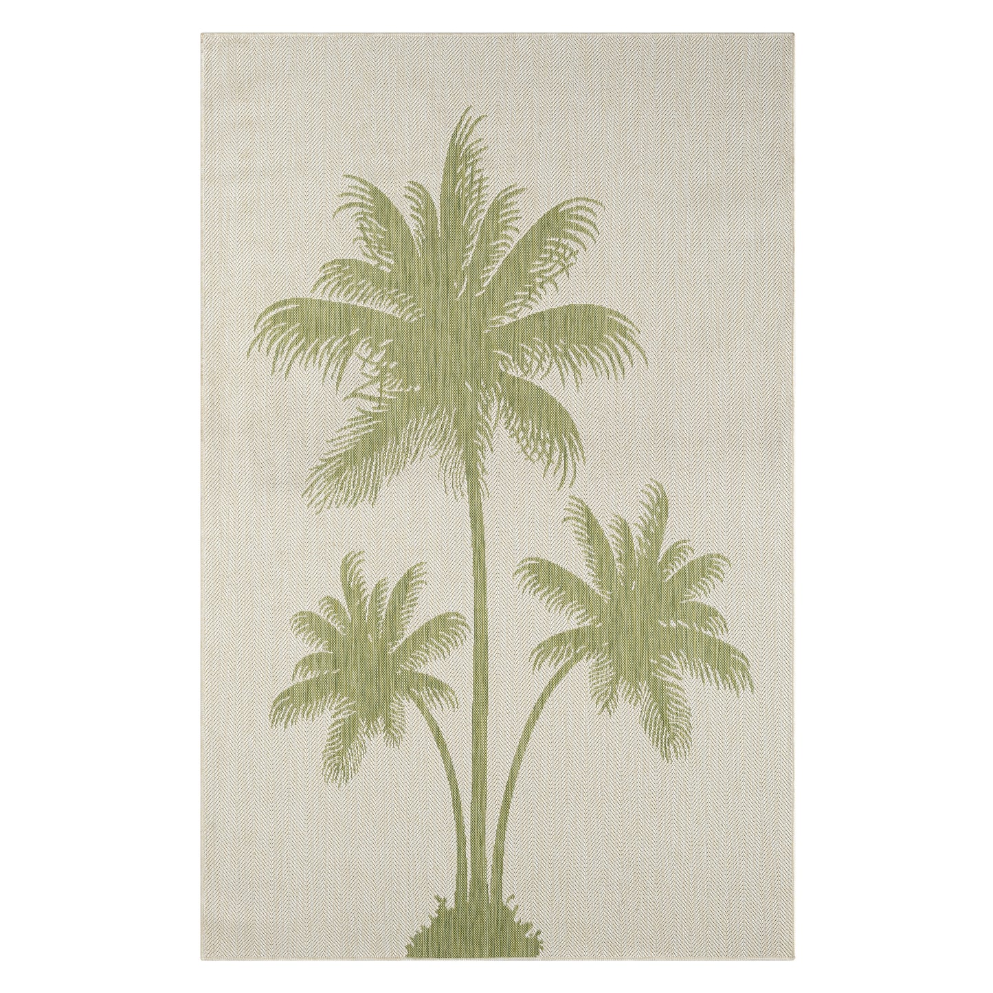 CATAL-81503 Tropical Machine Made Beige/Dark Green Polypropylene Indoor/Outdoor Area Rugs - LR Home