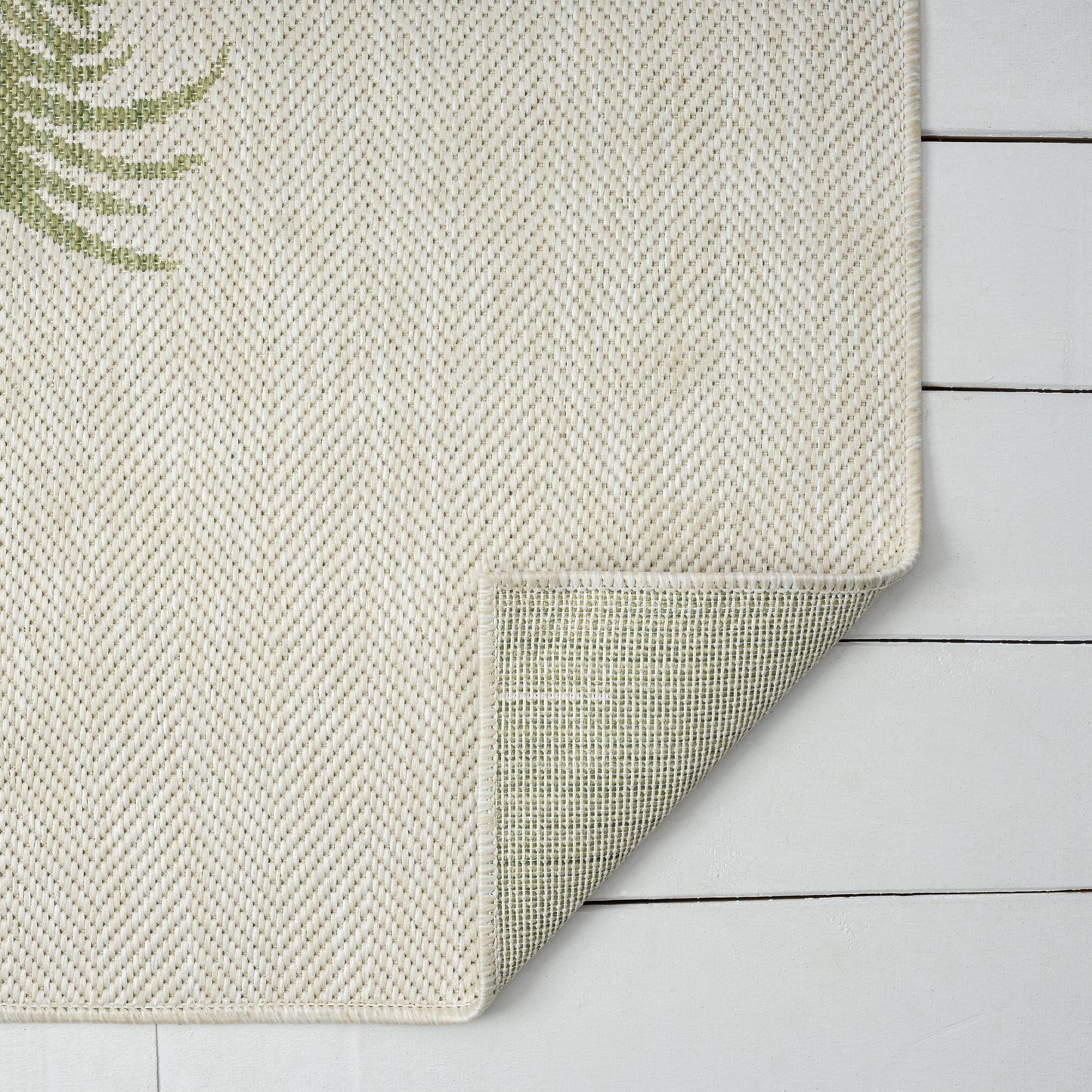 CATAL-81503 Tropical Machine Made Beige/Dark Green Polypropylene Indoor/Outdoor Area Rugs - LR Home