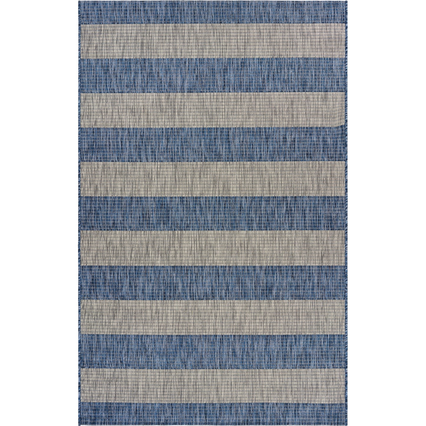 CATAL-81504 Nautical/Coastal Machine Made Navy/Gray Polypropylene Indoor/Outdoor Area Rugs - LR Home