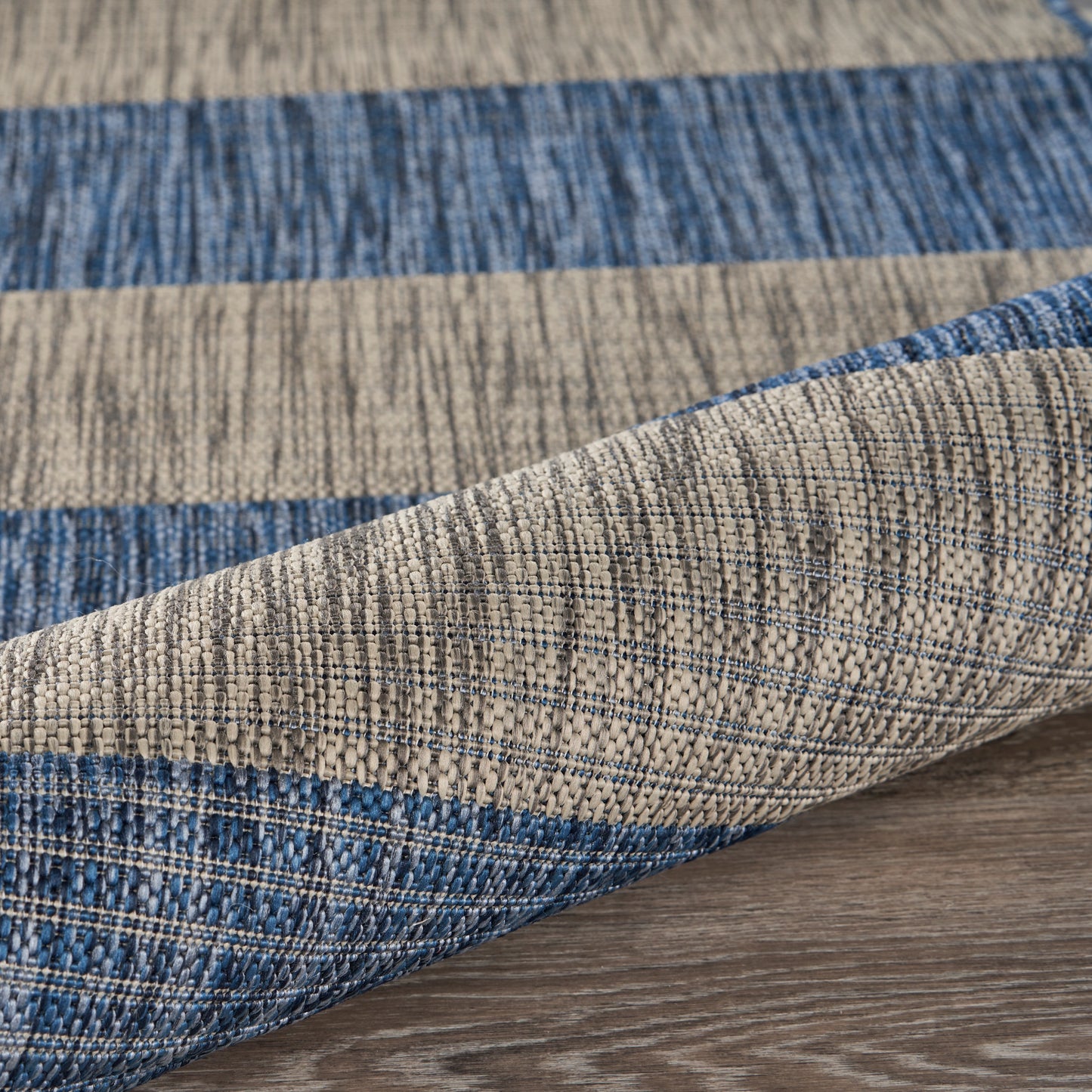 Catalina-81504 Contemporary Power-Loomed Navy Blue/Gray Polypropylene Indoor/Outdoor Area Rug - LR Home