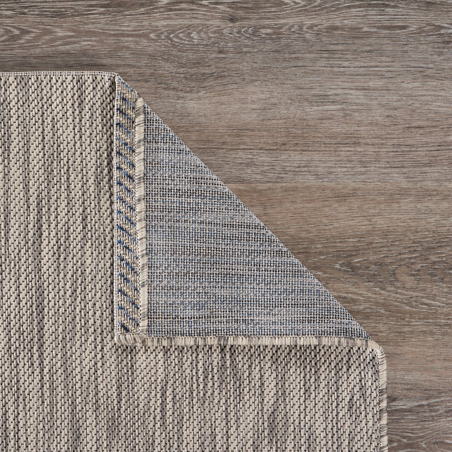 Catalina-81505 Tropical Power-Loomed Gray/Navy Blue Polypropylene Indoor/Outdoor Area Rug - LR Home
