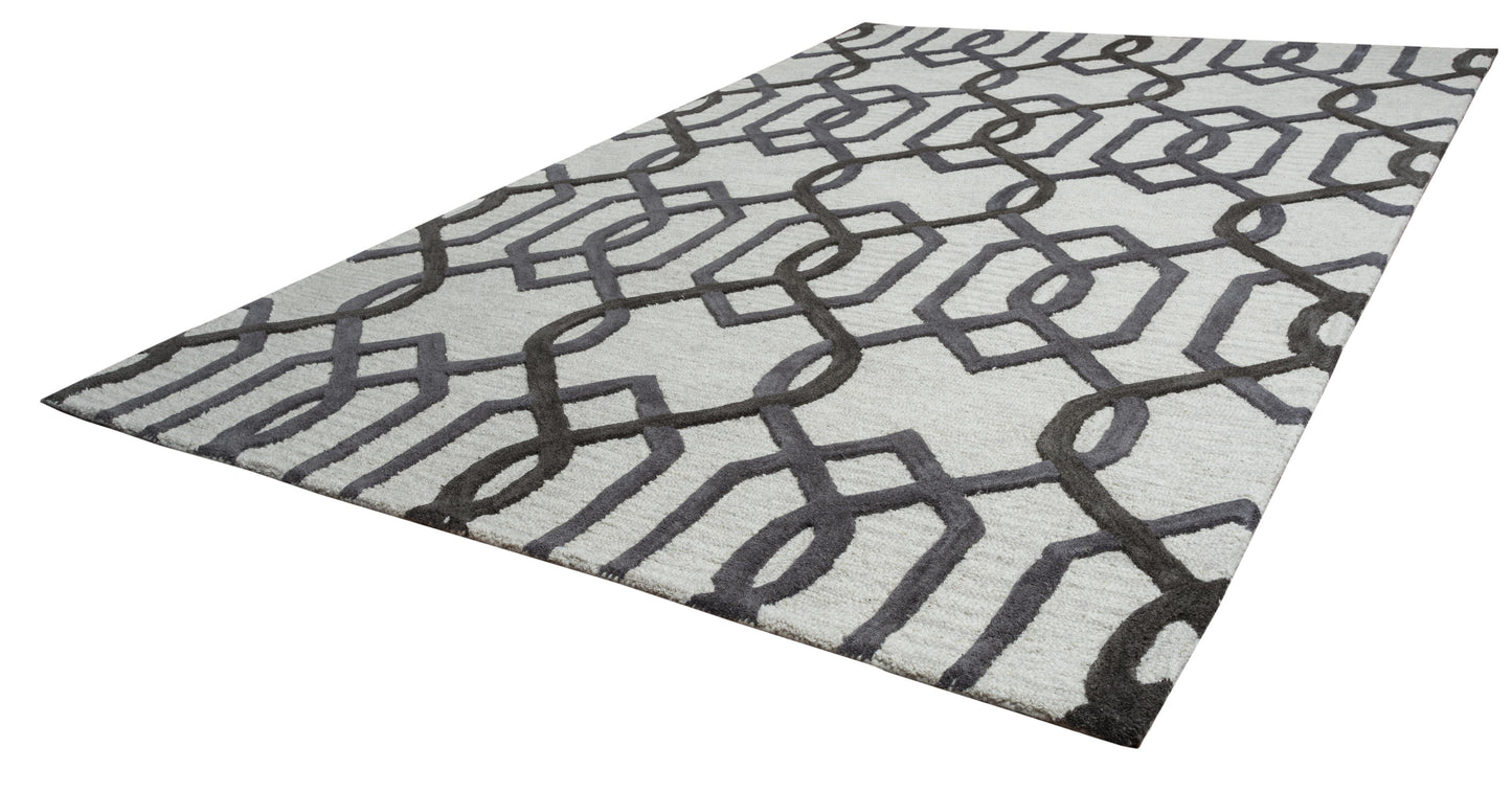 Caterine CE9526 Gray/Ivory Hand-Tufted Rug - Rizzy