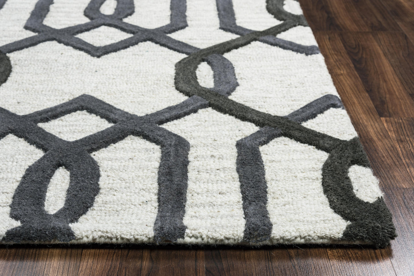 Caterine CE9526 Gray/Ivory Hand-Tufted Rug - Rizzy