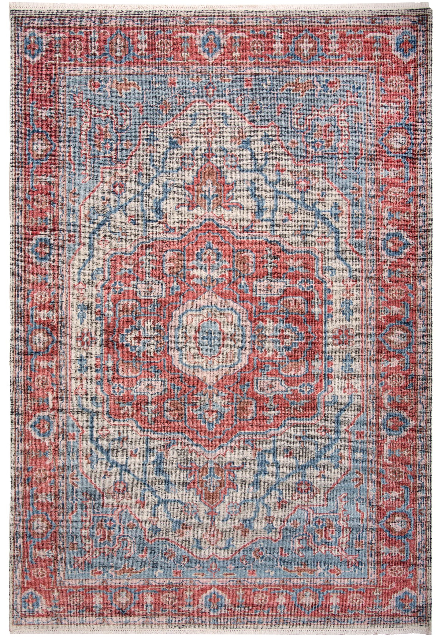 Centra CET723 Rust/Blue Hand knotted Rug - Rizzy