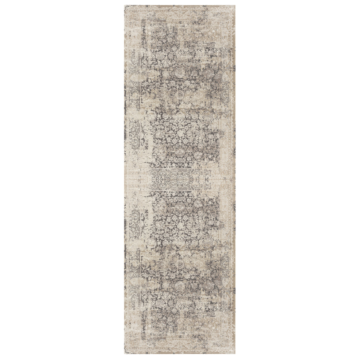 Cheshire Grey Floral/Botanical Classic/Traditional Luxelon Blend Area Rug - Silo view