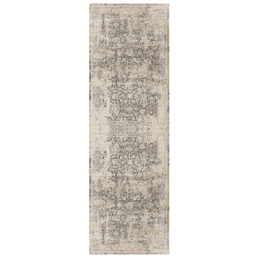Cheshire Grey Floral/Botanical Classic/Traditional Luxelon Blend Area Rug - Silo view
