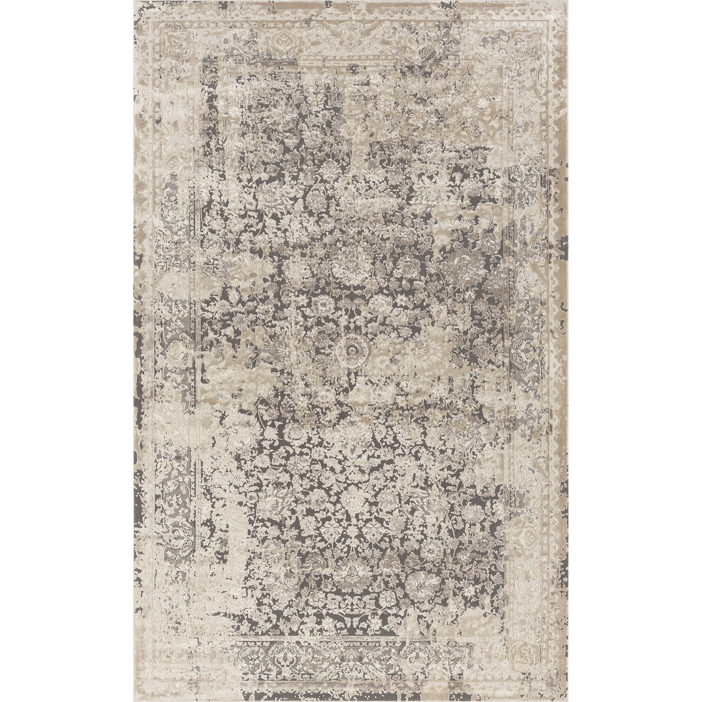 Cheshire-82121 Traditional Power-Loomed Gray Cotton Indoor Area Rug - LR Home