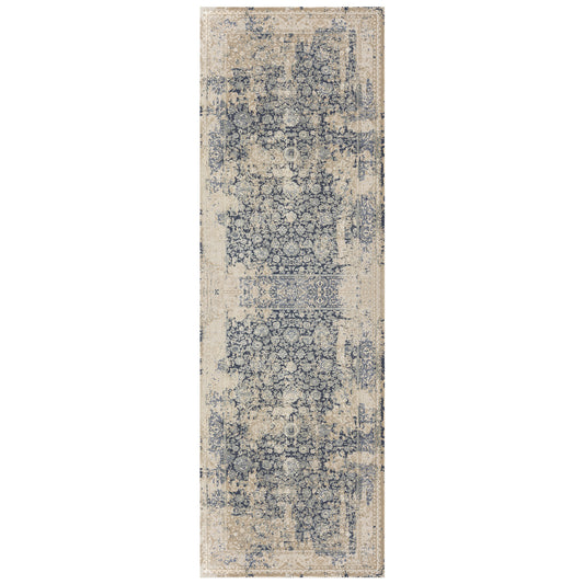 Cheshire Blue Floral/Botanical Classic/Traditional Luxelon Blend Area Rug - Silo view