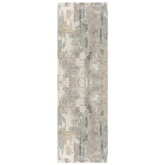 Cheshire Beige Abstract Modern/Contemporary Luxelon Blend Area Rug - Silo view