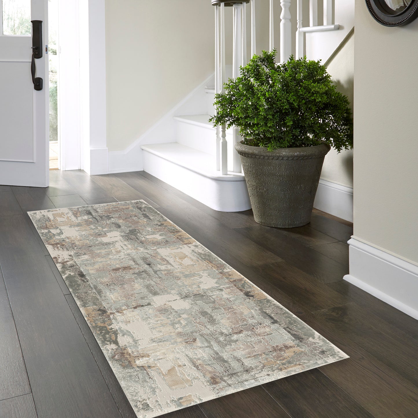 Cheshire-82127 Contemporary Power-Loomed Beige Cotton Indoor Area Rug - LR Home