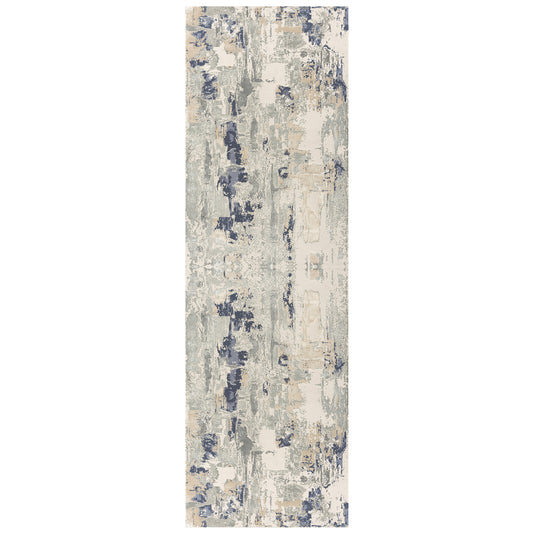 Cheshire Blue Abstract Modern/Contemporary Luxelon Blend Area Rug - Silo view
