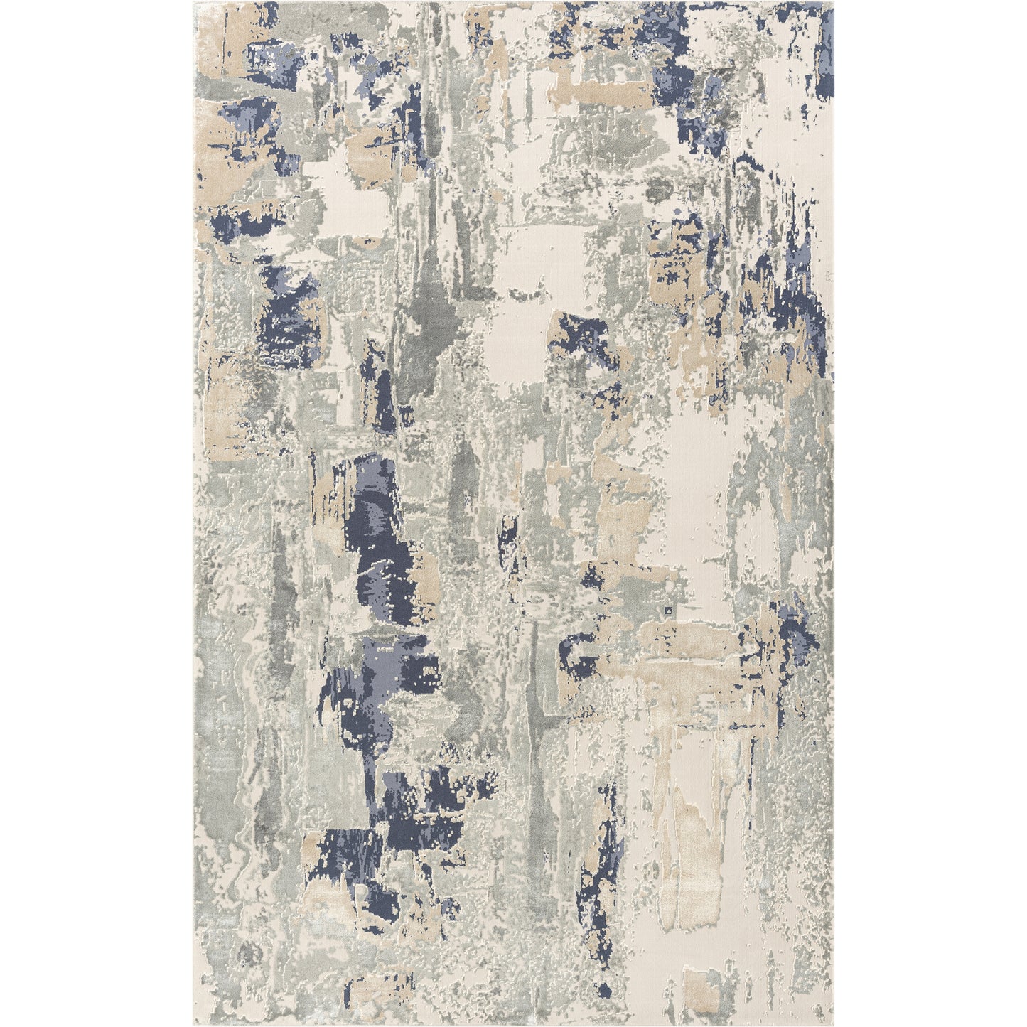 Cheshire-82128 Contemporary Power-Loomed Blue Cotton Indoor Area Rug - LR Home