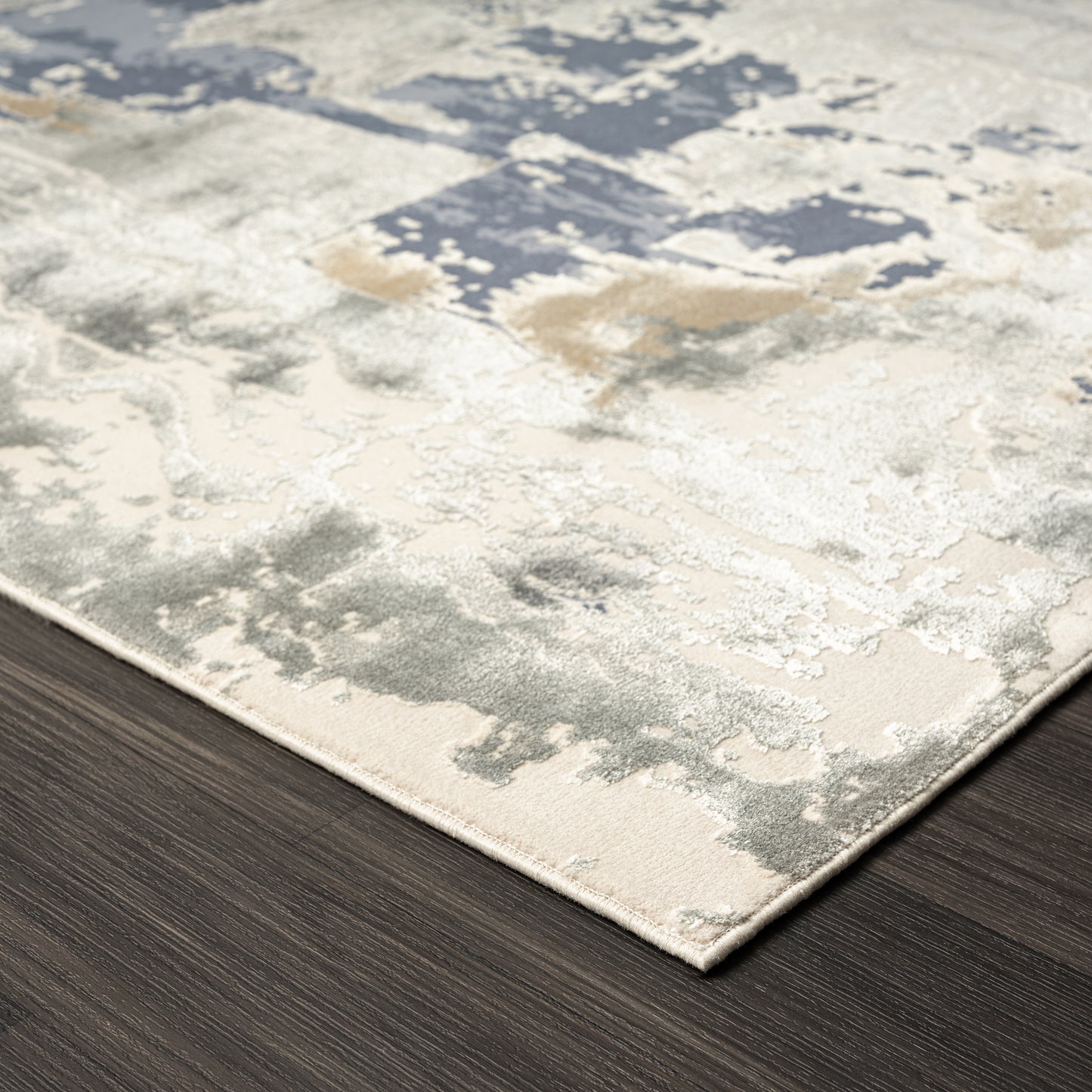 CHESH-82127 Modern/Contemporary Machine Made Blue Luxelon Blend Indoor Area Rugs - LR Home