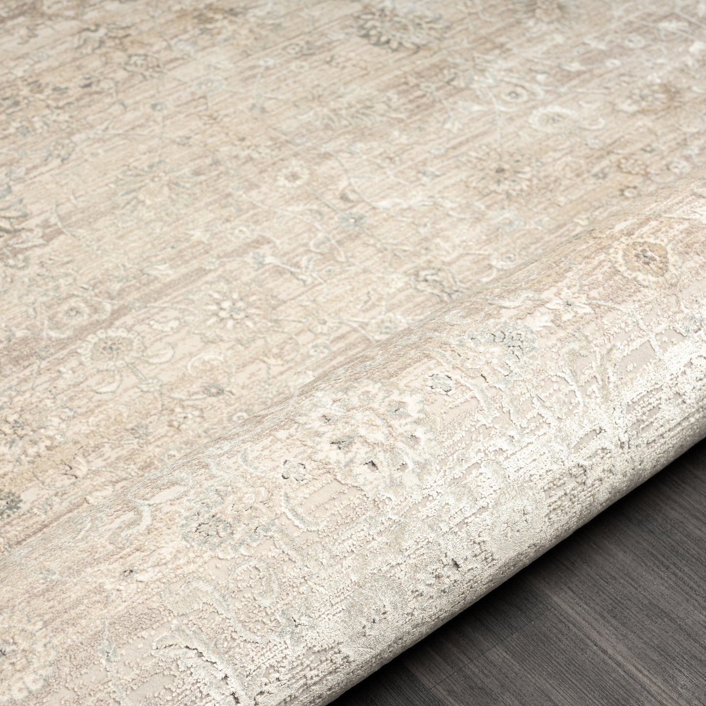 Cheshire-82129 Traditional Power-Loomed Beige Cotton Indoor Area Rug - LR Home
