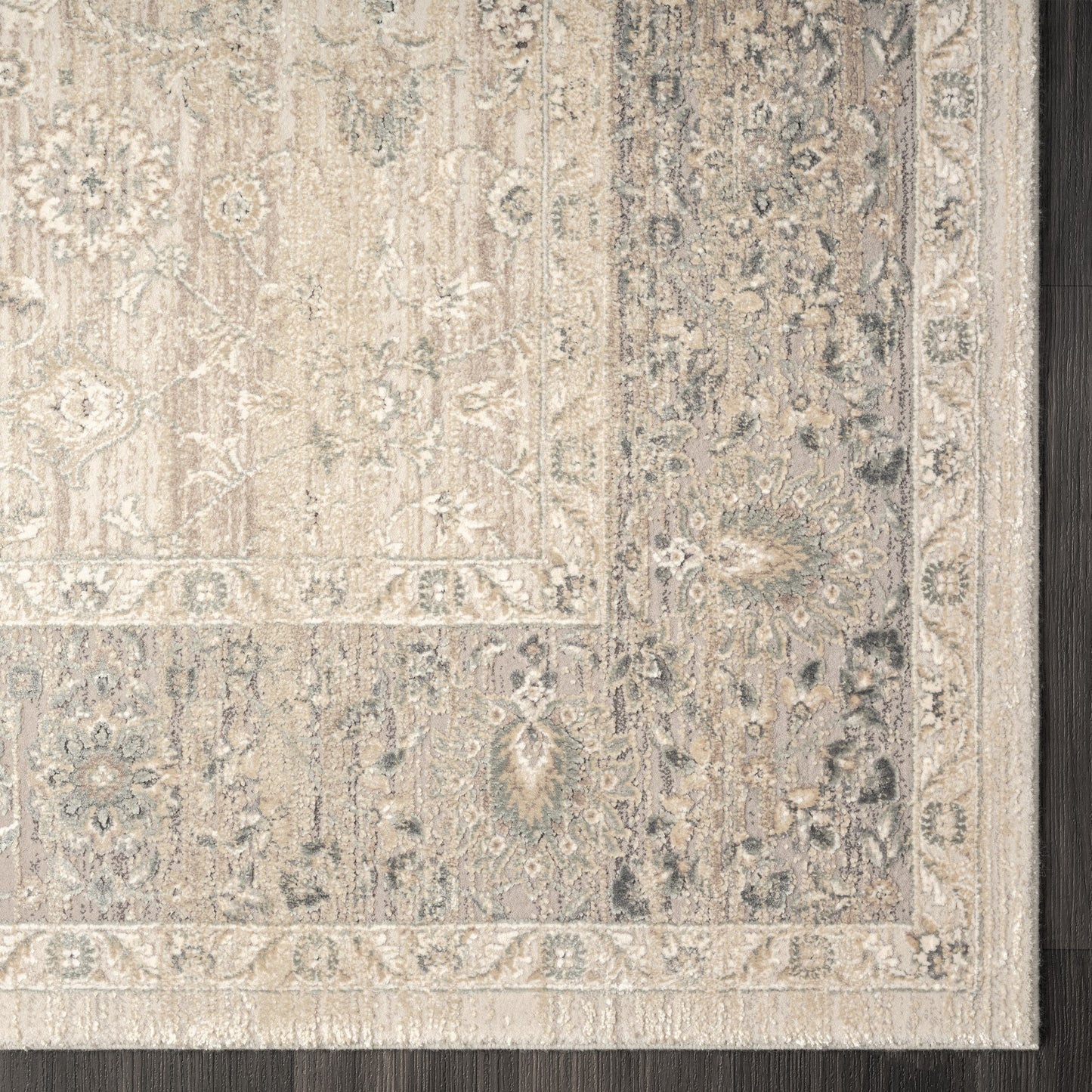 Cheshire-82129 Traditional Power-Loomed Beige Cotton Indoor Area Rug - LR Home
