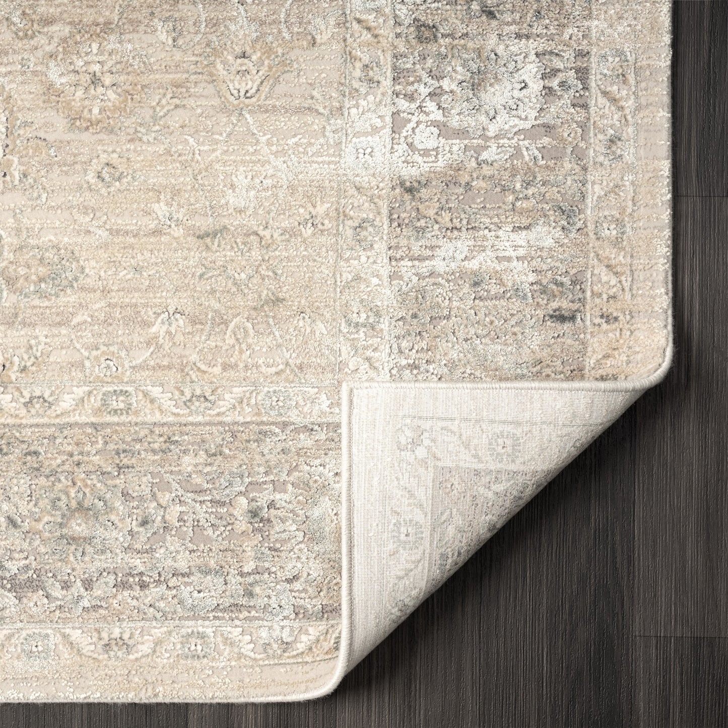 Cheshire-82129 Traditional Power-Loomed Beige Cotton Indoor Area Rug - LR Home