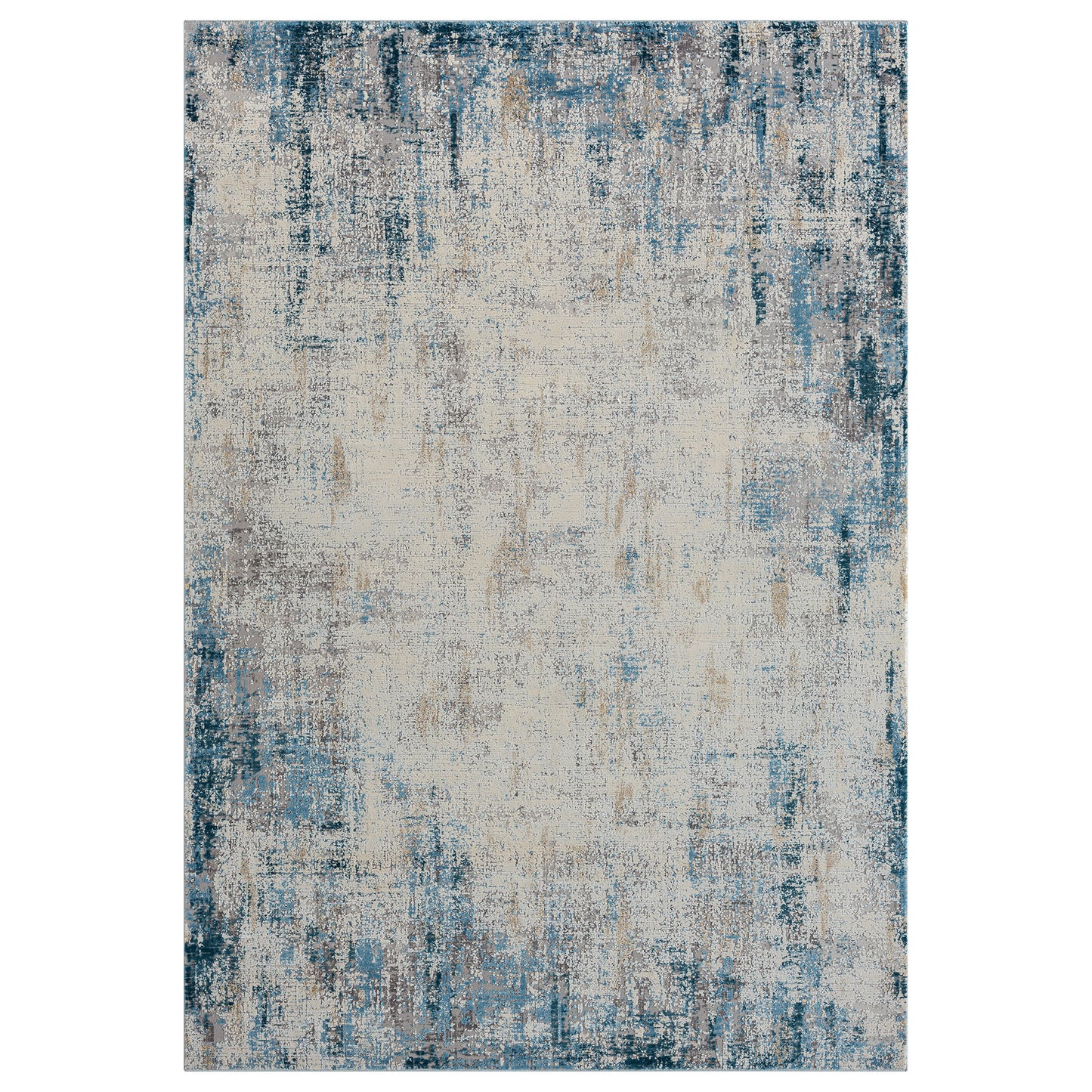 Cheshire-82316 Contemporary Power-Loomed Gray/Blue Cotton Indoor Area Rug - LR Home