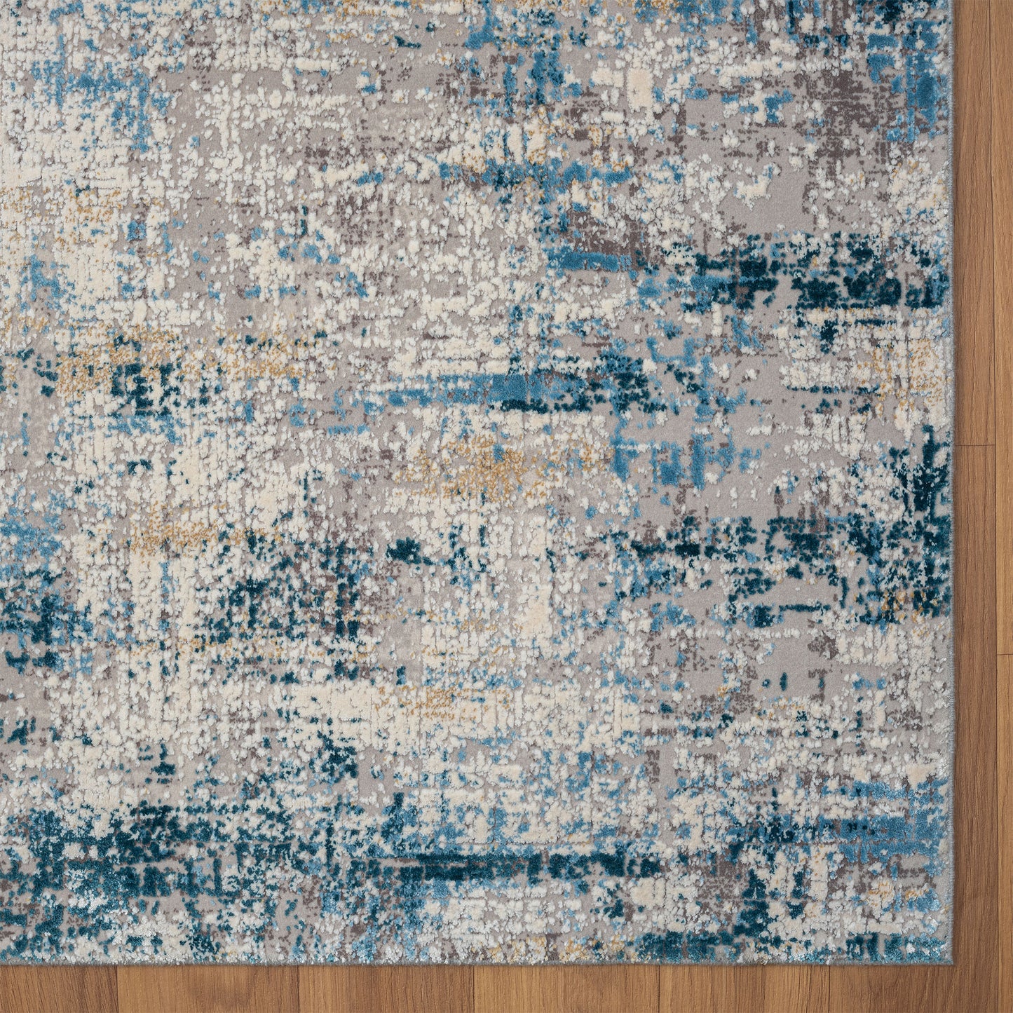 Cheshire-82316 Contemporary Power-Loomed Gray/Blue Cotton Indoor Area Rug - LR Home
