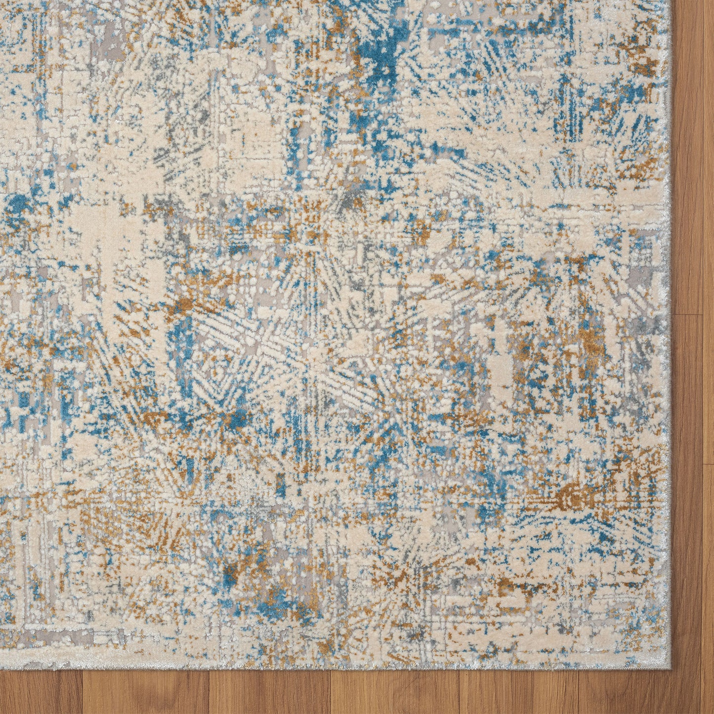Cheshire-82317 Contemporary Power-Loomed Blue/Gray Cotton Indoor Area Rug - LR Home