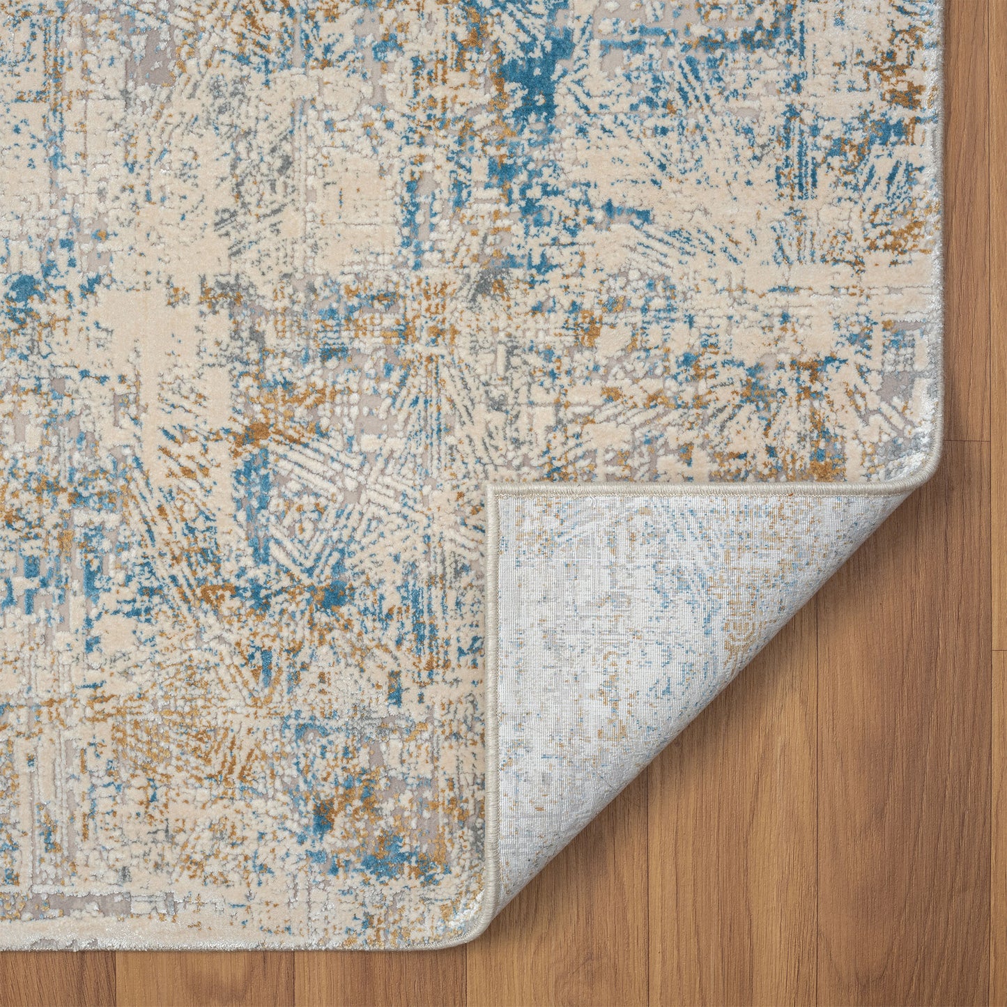 Cheshire-82317 Contemporary Power-Loomed Blue/Gray Cotton Indoor Area Rug - LR Home