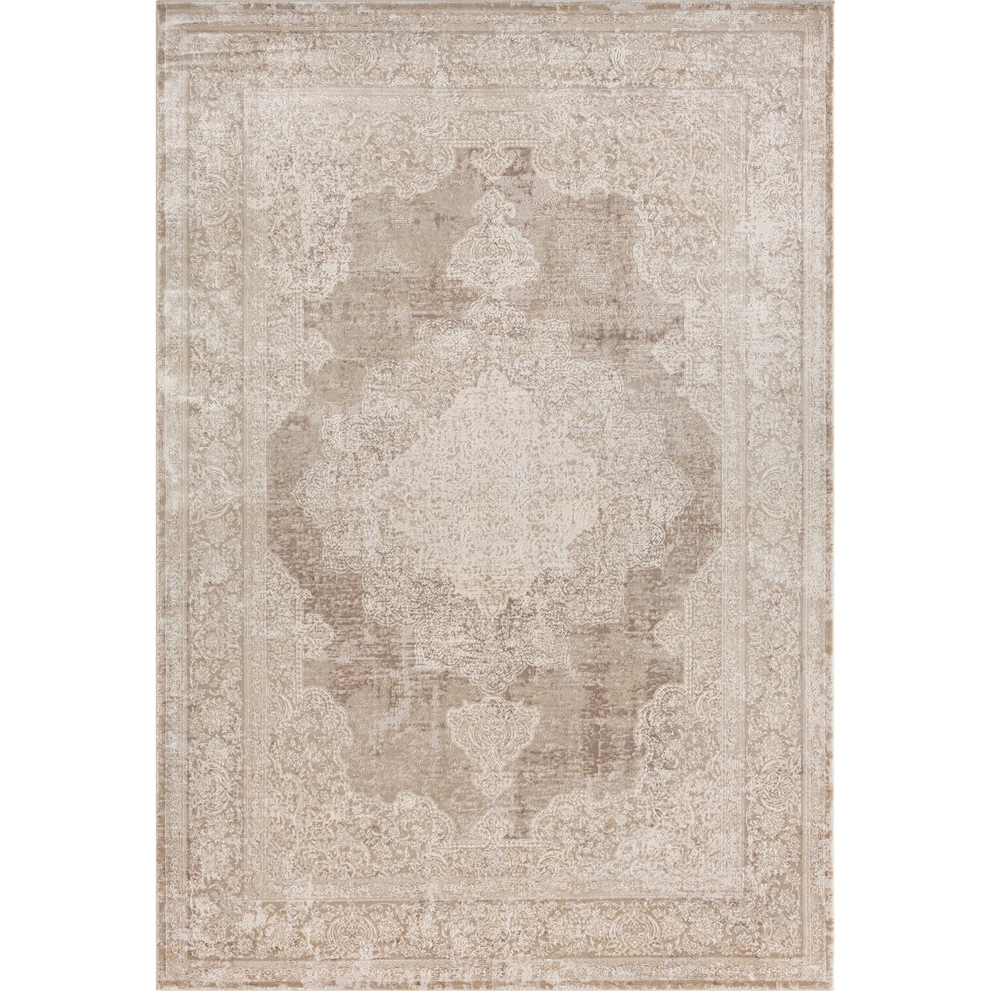 Cheshire-82405 Traditional Power-Loomed Ivory/Beige Cotton Indoor Area Rug - LR Home