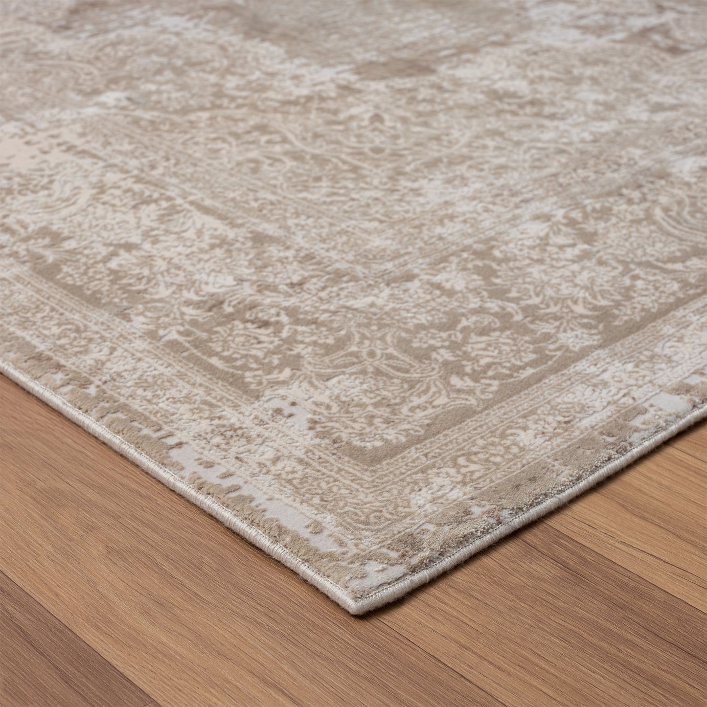 Cheshire-82405 Traditional Power-Loomed Ivory/Beige Cotton Indoor Area Rug - LR Home