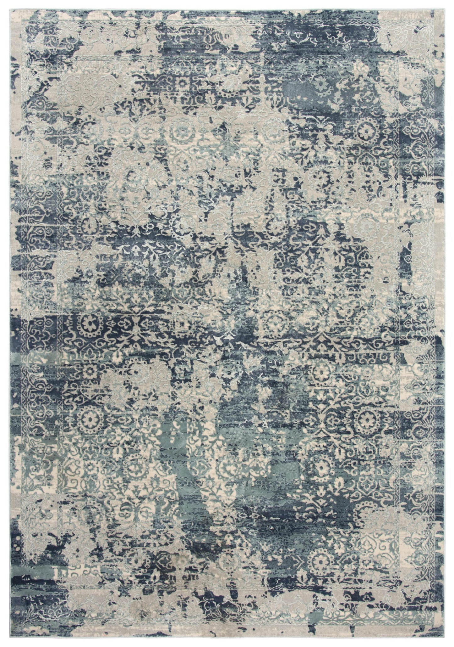 Chelsea CHS107 Gray/Teal Machine-Made Rug - Rizzy