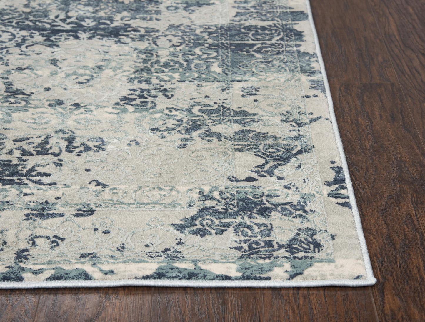 Chelsea CHS107 Gray/Teal Machine-Made Rug - Rizzy