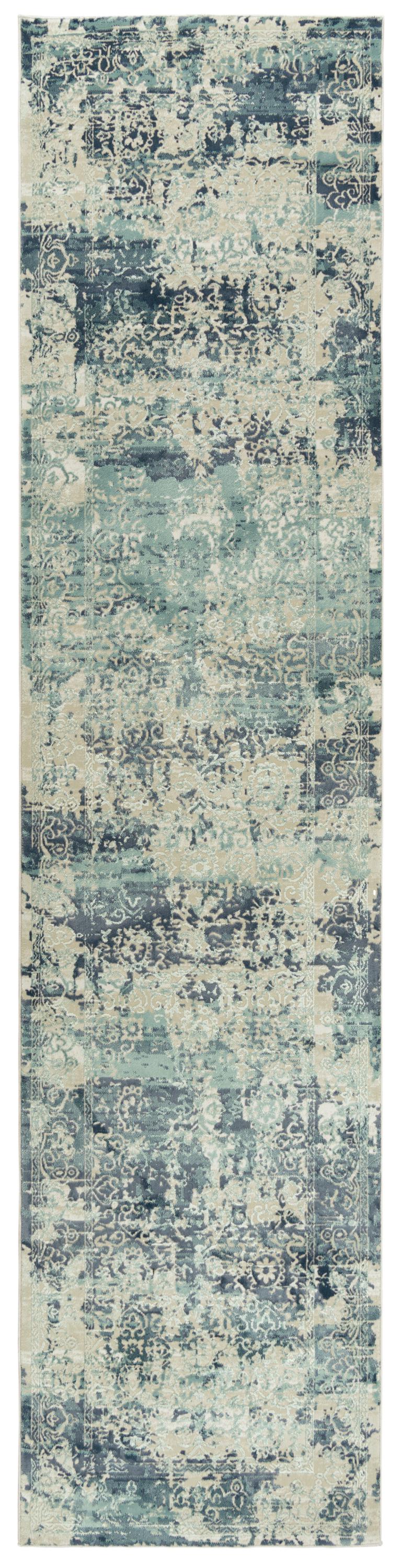 Chelsea CHS107 Gray/Teal Machine-Made Rug - Rizzy