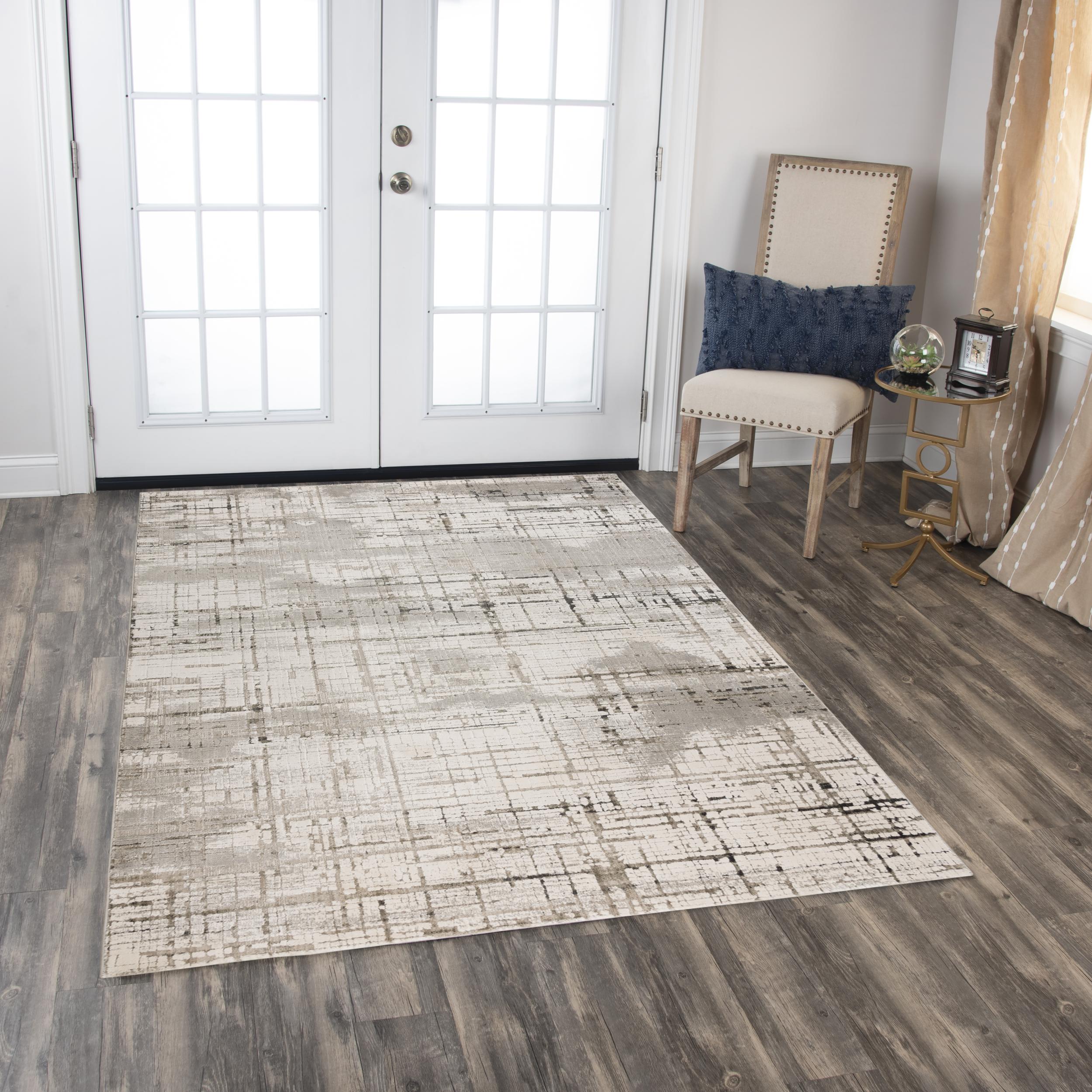 Calabria CLA799 Ivory Power Loomed Rug - Rizzy – Rug Gallery Outlet