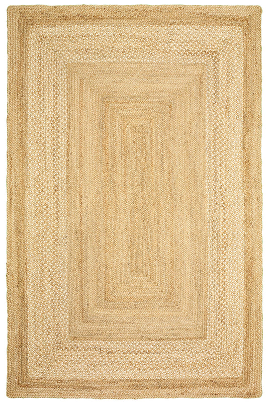 Ox Bay True Natural Farmhouse Color Block All-Natural Jute Indoor Area Rug - Silo view