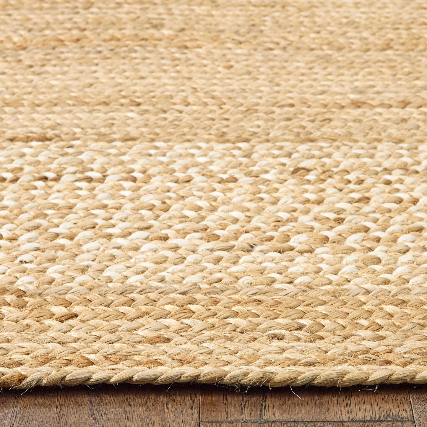 Classic Jute-81209 Farmhouse Hand-Braided Natural Cotton Indoor Area Rug - LR Home