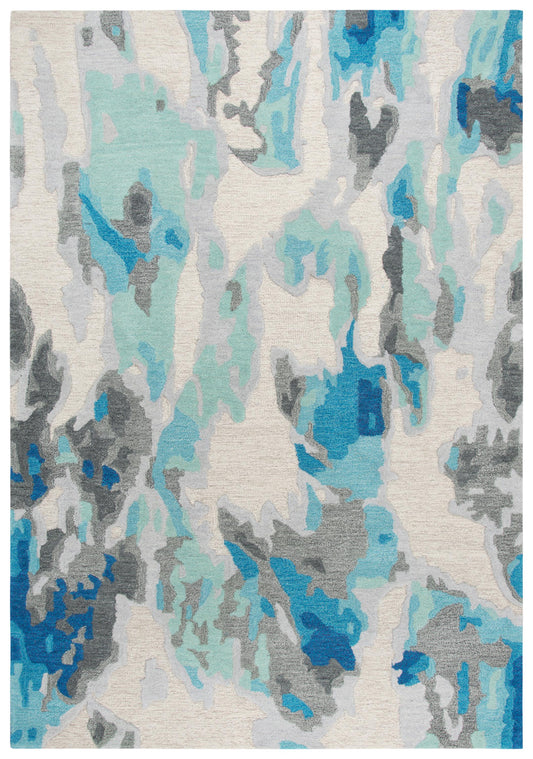 Connie Post  CNP104 Beige/Blue Hand-Tufted Rug - Rizzy