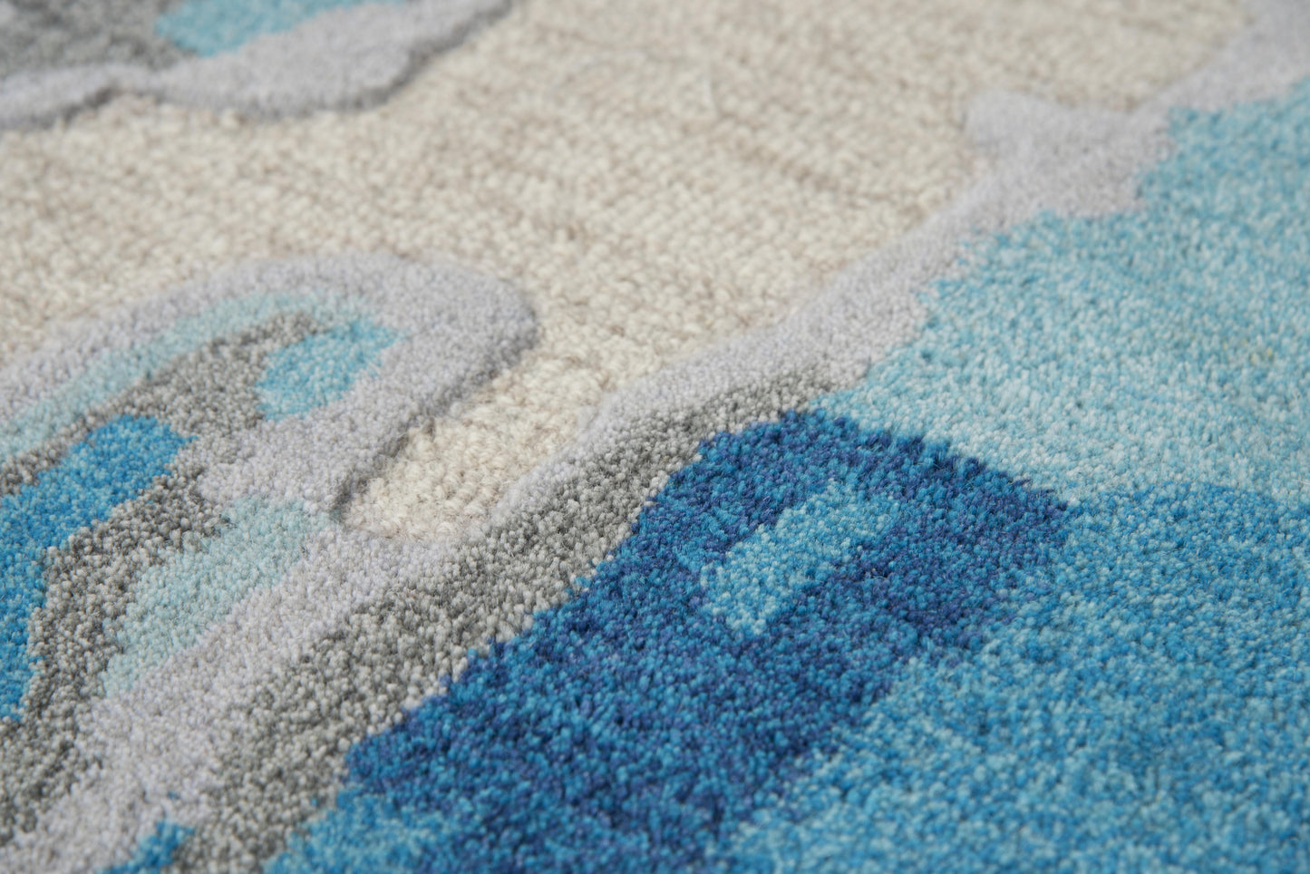Connie Post  CNP104 Beige/Blue Hand-Tufted Rug - Rizzy