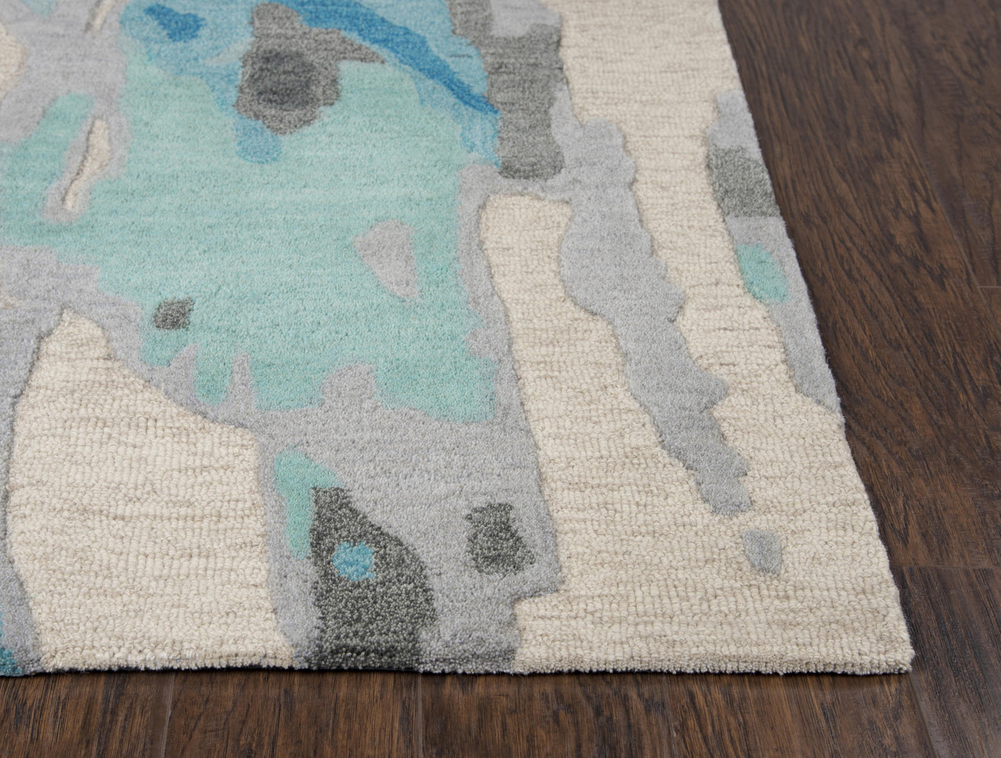 Connie Post  CNP104 Beige/Blue Hand-Tufted Rug - Rizzy