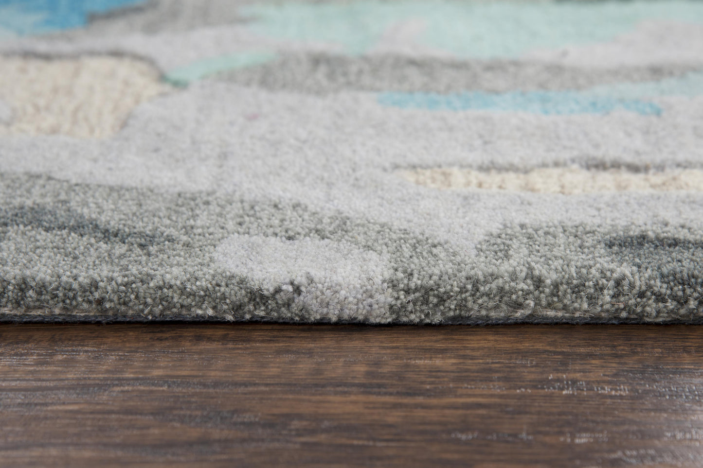Connie Post  CNP104 Beige/Blue Hand-Tufted Rug - Rizzy