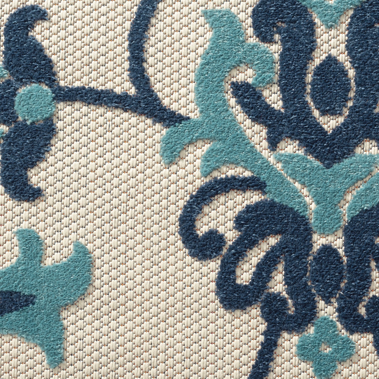 Copa Cabana-81813 Contemporary Power-Loomed Navy Blue/Beige Polypropylene Indoor/Outdoor Area Rug - LR Home