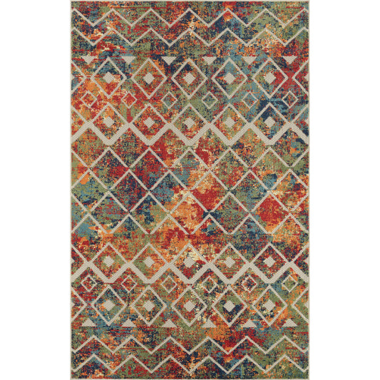 Ox Bay Multicolor Eclectic Geometric Hi-Low Indoor/Outdoor Area Rug - Silo view