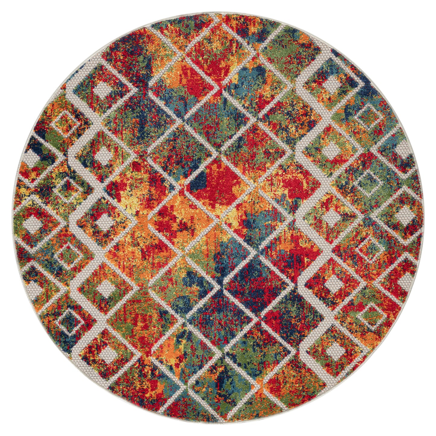 Copa Cabana-81815 Bohemian/Eclectic Power-Loomed Multicolor Polypropylene Indoor/Outdoor Area Rug - LR Home