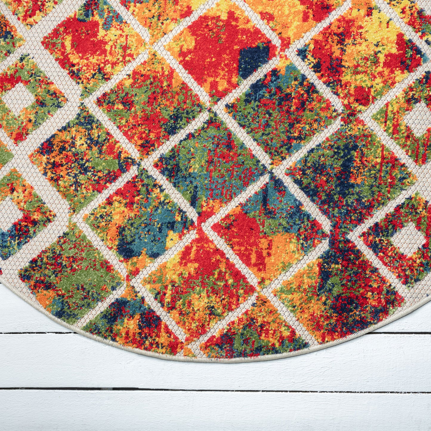 Copa Cabana-81815 Bohemian/Eclectic Power-Loomed Multicolor Polypropylene Indoor/Outdoor Area Rug - LR Home